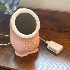 Pink Digital Green Light Alarm Clock with Charger